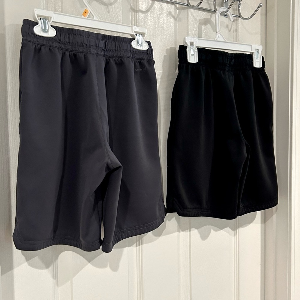 Russell Youth Boys Athletic Activewear Shorts Set Sz L 10/12 Black Gray Pockets - Picture 5 of 15